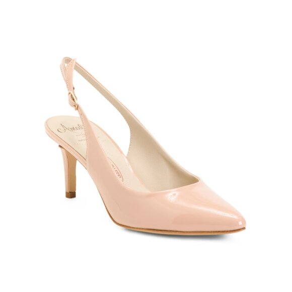 AMALFI Carne Made In Italy Patent Leather Pacha Slingback Heels - Picture 1 of 2